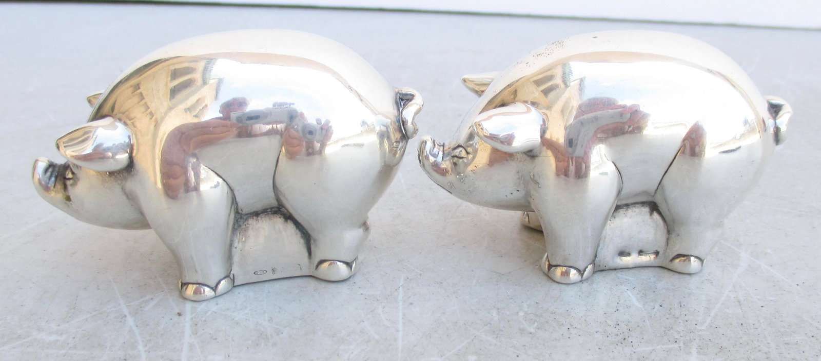 Pigs Sterling Silver Salt and Pepper - 8