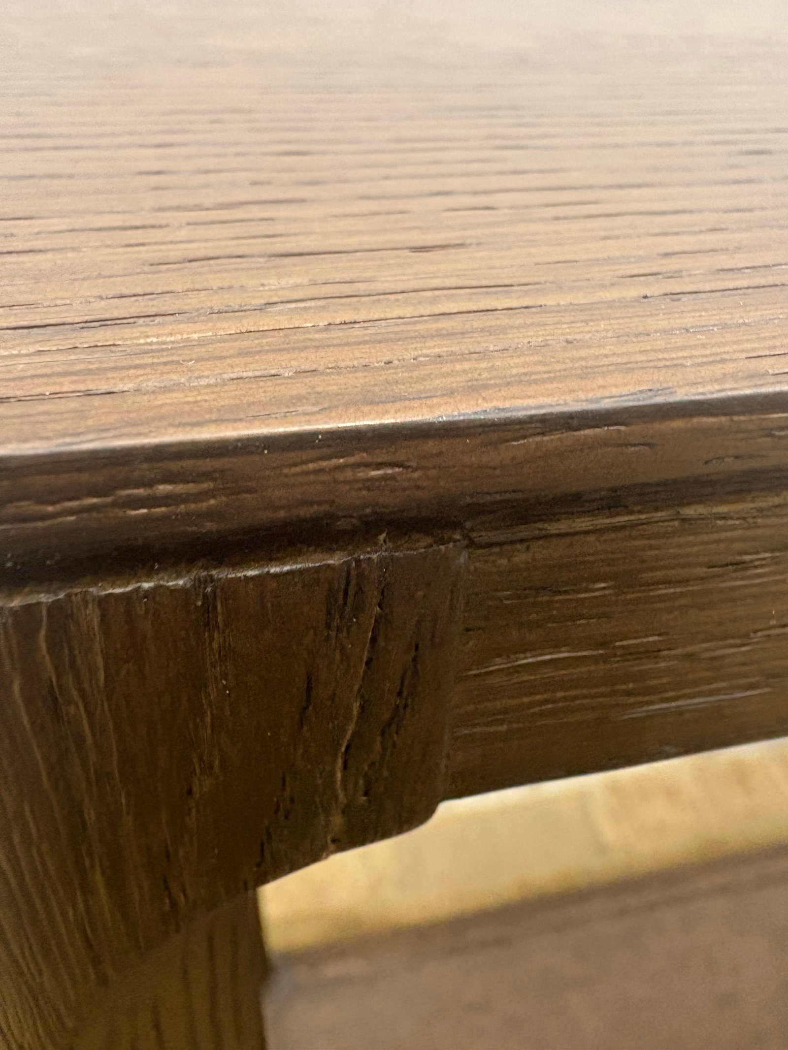 Restoration Hardware Padua Console Table – 60" Brown Oak Finish - 8