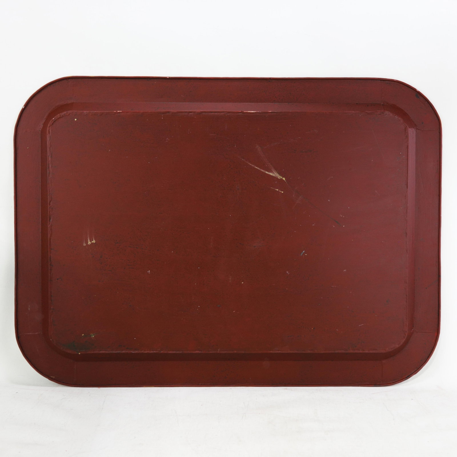 Vintage Red Lacquer Rectangular Tray With Hand Painted Gold Asian Festival Scene and Chinoiserie Sty - 5