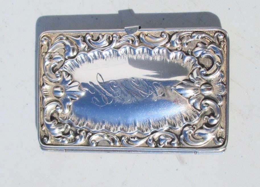 Victorian Sterling Silver Stamp Box - 4