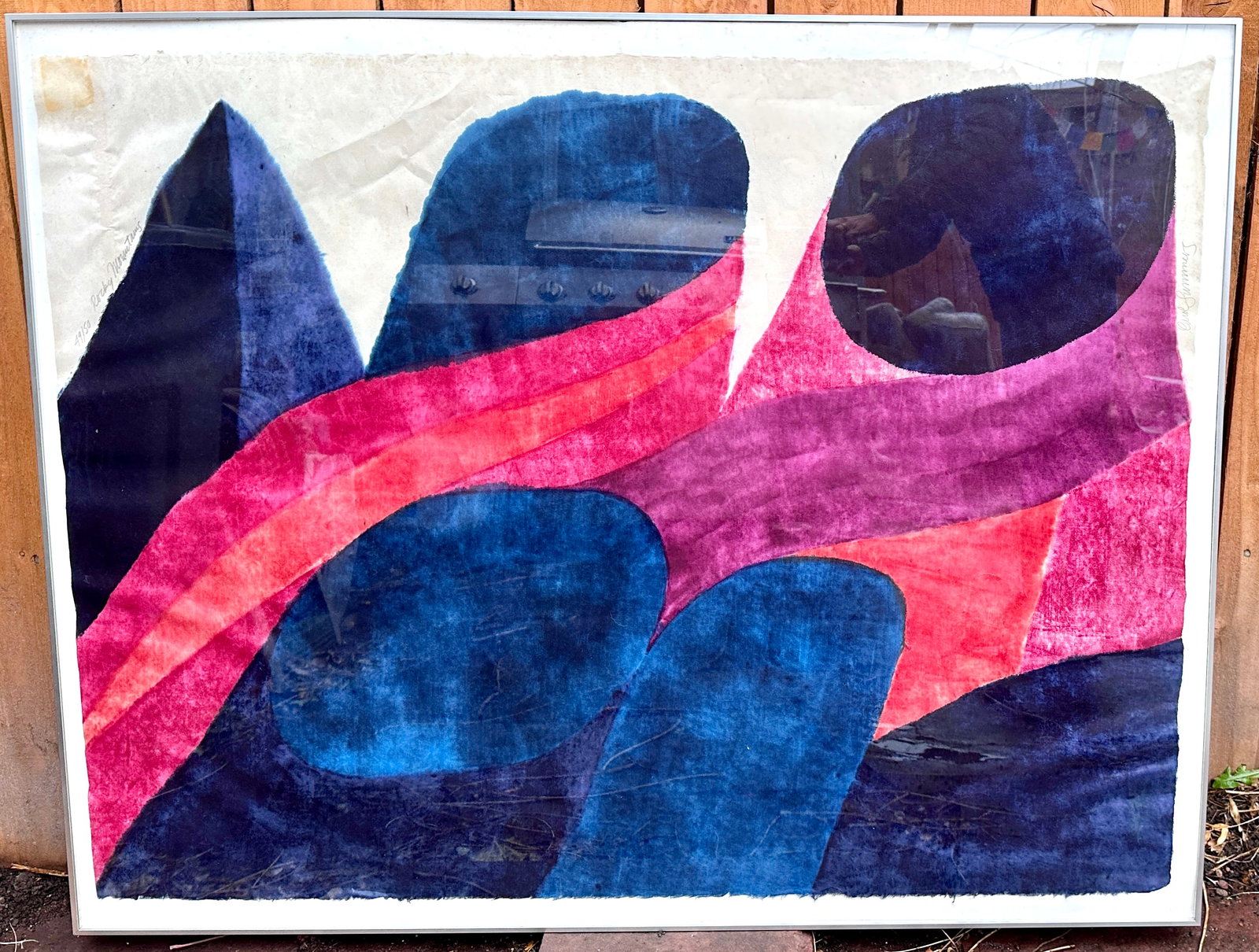 1970s Large 51" Original Signed Carol Summers "Rocky Mountains" Woodcut Print - 7