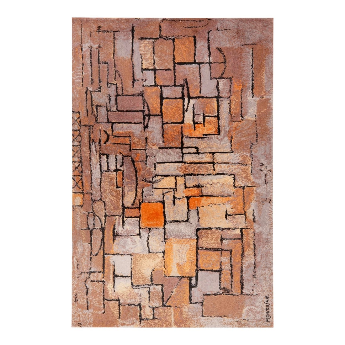 Nazmiyal Collection Mondrian Style Vintage Rug: Vintage Scandinavian Signed Ege Rug After Mondrian, Country of Origin: Denmark, Circa Date: Vintage Condition: Alterations: Original Condition Unaltered Imperfections: Some Imperfections Condition Not