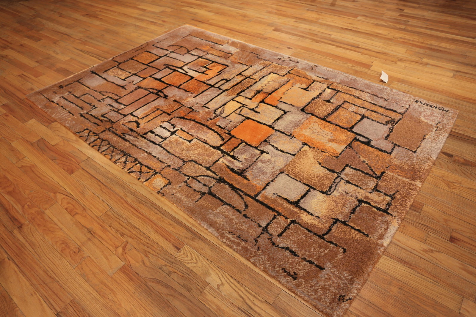 Nazmiyal Collection Mondrian Style Vintage Rug - 3