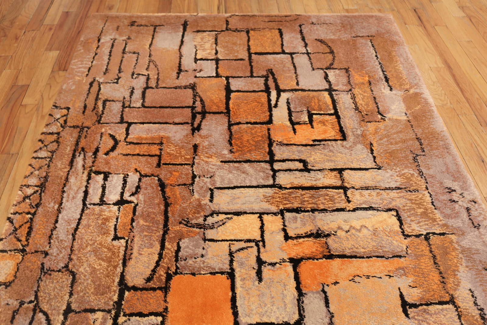 Nazmiyal Collection Mondrian Style Vintage Rug - 4