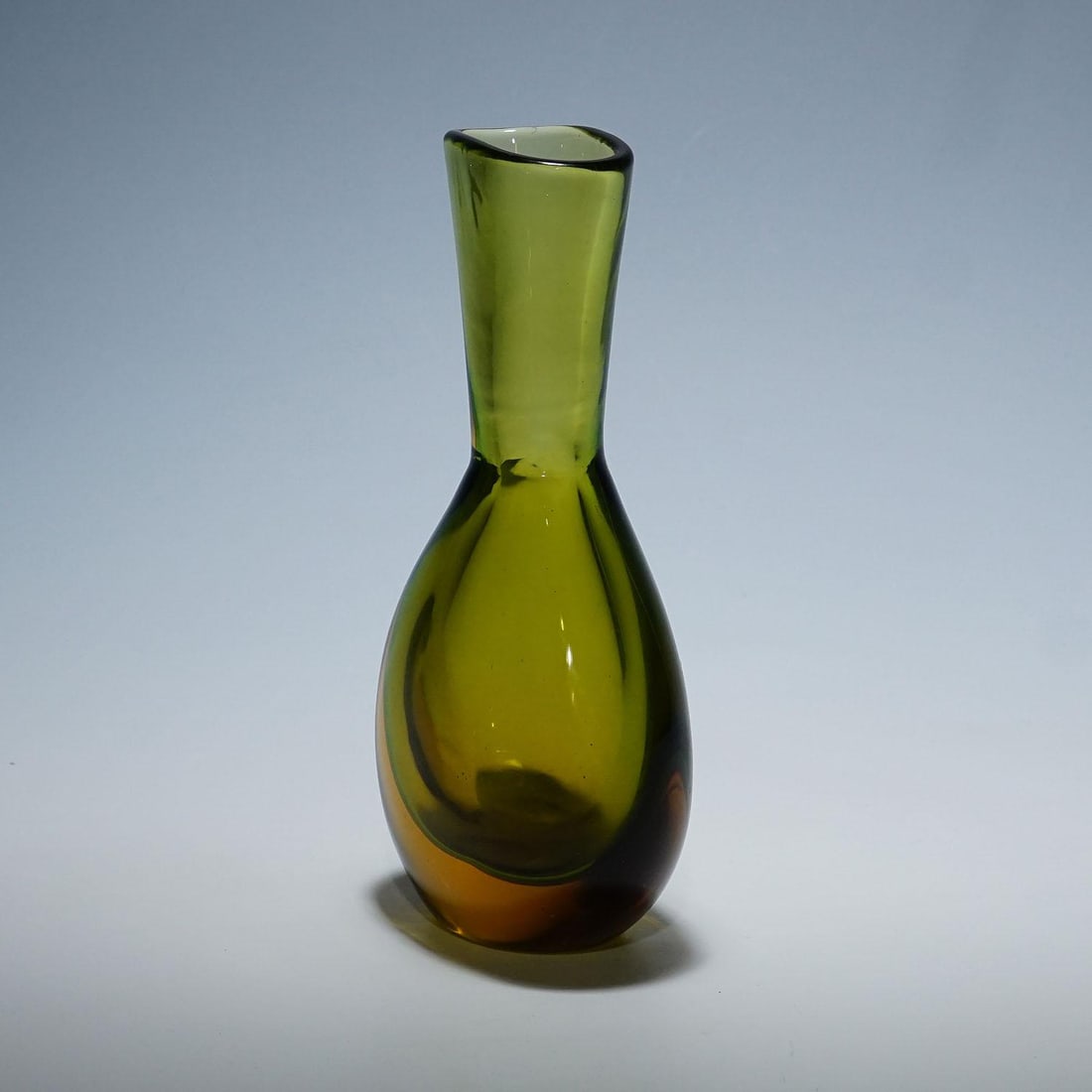 Vase in Green and Amber Sommerso Glass, Flavio Poli for Seguso - 2