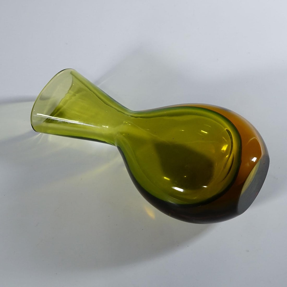 Vase in Green and Amber Sommerso Glass, Flavio Poli for Seguso - 4