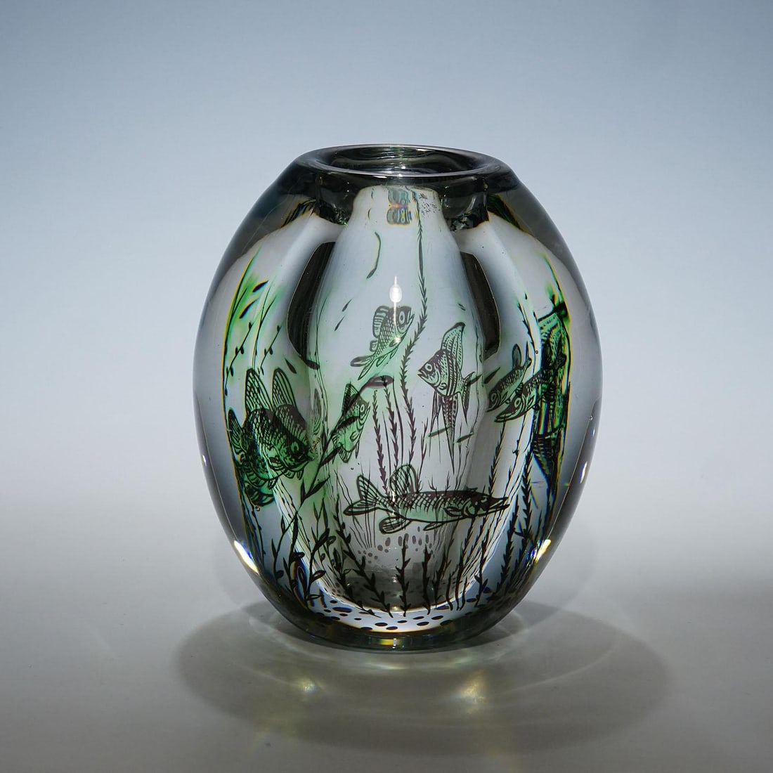 Vintage Fish Graal Vase by Edward Hald for Orrefors, Sweden 1947 - 2