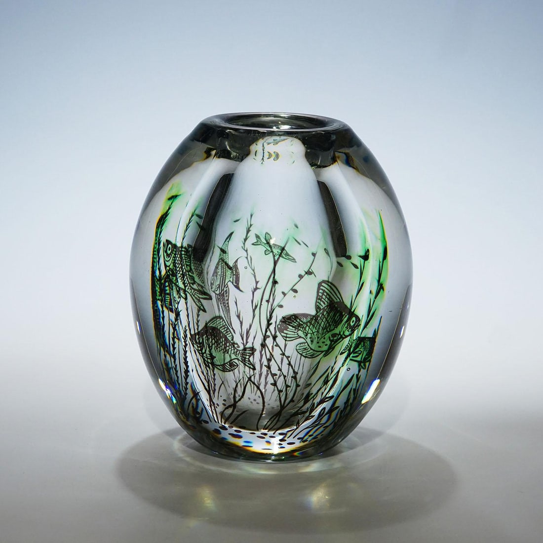 Vintage Fish Graal Vase by Edward Hald for Orrefors, Sweden 1947 - 3
