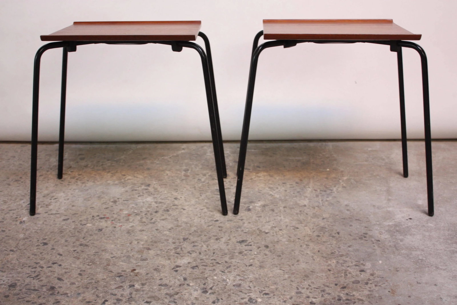 Danish Teak and Metal 'Stacking Tables' Attributed to Fritz Hansen - A Pair - 3