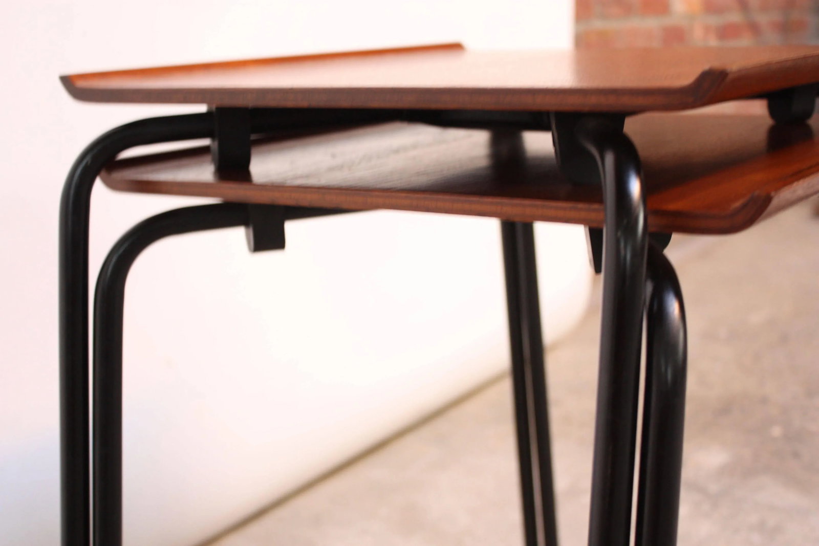 Danish Teak and Metal 'Stacking Tables' Attributed to Fritz Hansen - A Pair - 9
