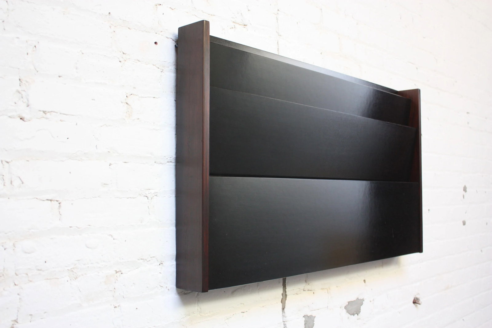 Large Peter Pepper Wall-Mounted Magazine Holder in Rosewood - 10