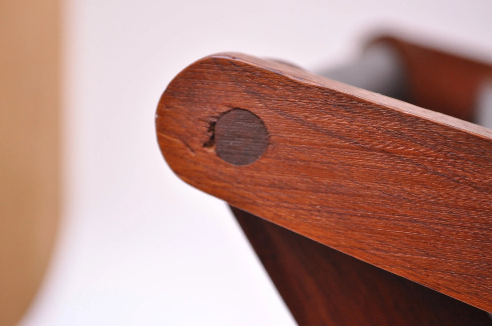 Henry P. Glass Walnut and Naugahyde Magazine Rack - 10
