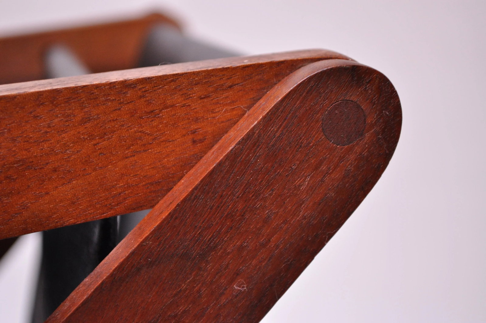 Henry P. Glass Walnut and Naugahyde Magazine Rack - 8