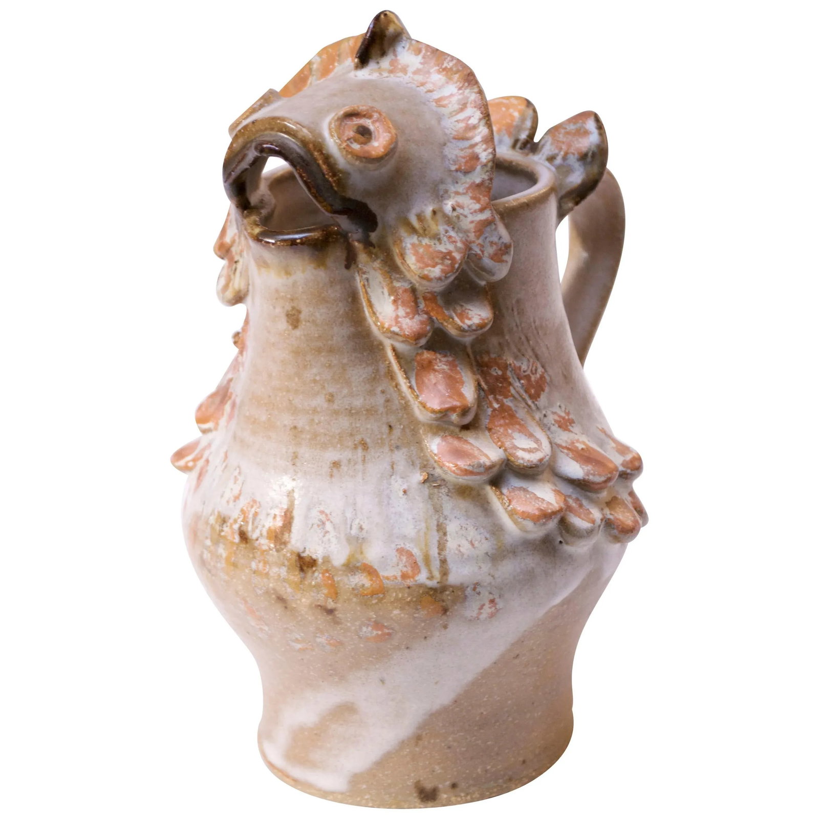 1976 American Studio Pottery 'Fish' Pitcher Signed Rush - 13