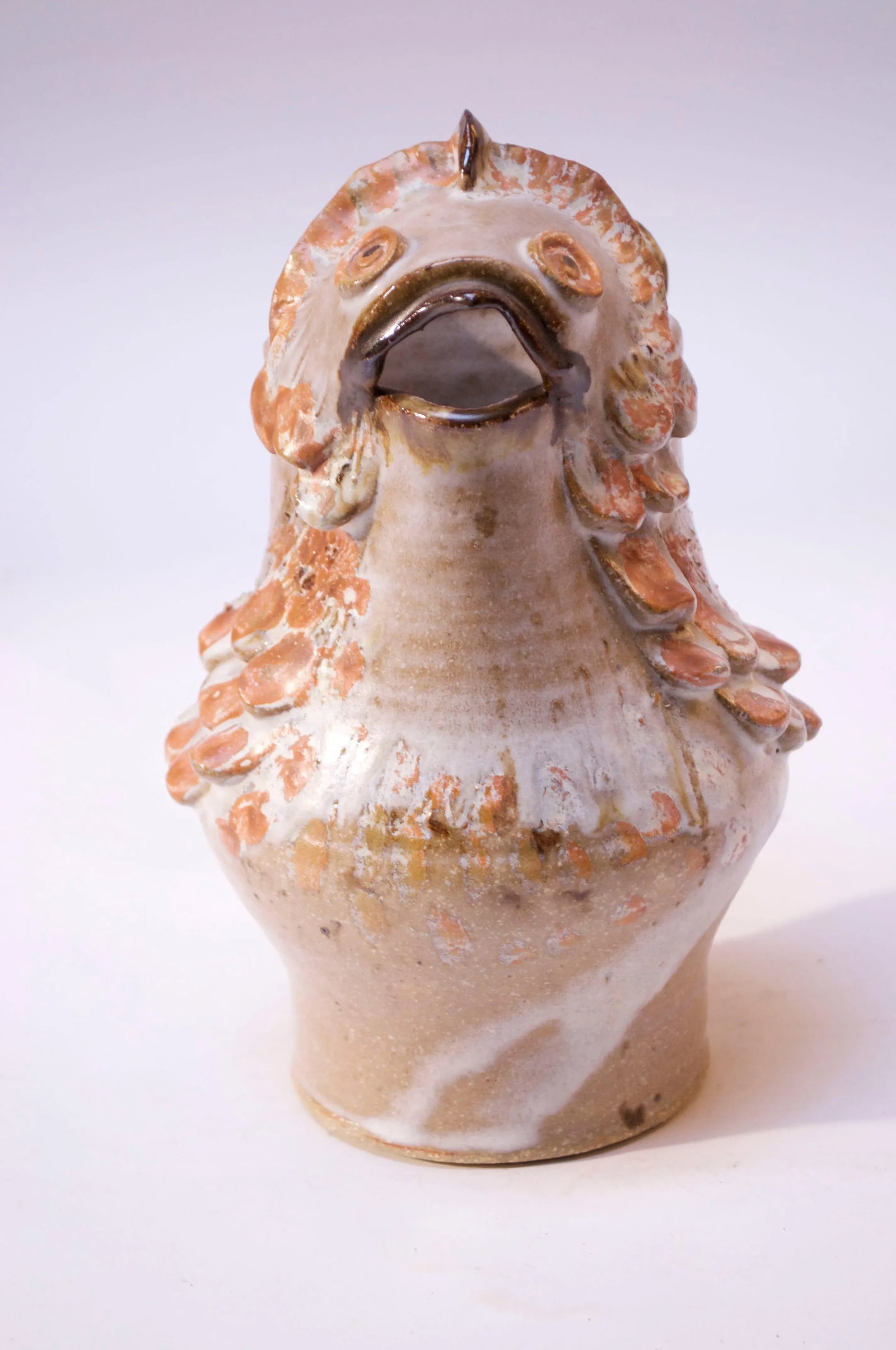 1976 American Studio Pottery 'Fish' Pitcher Signed Rush - 2