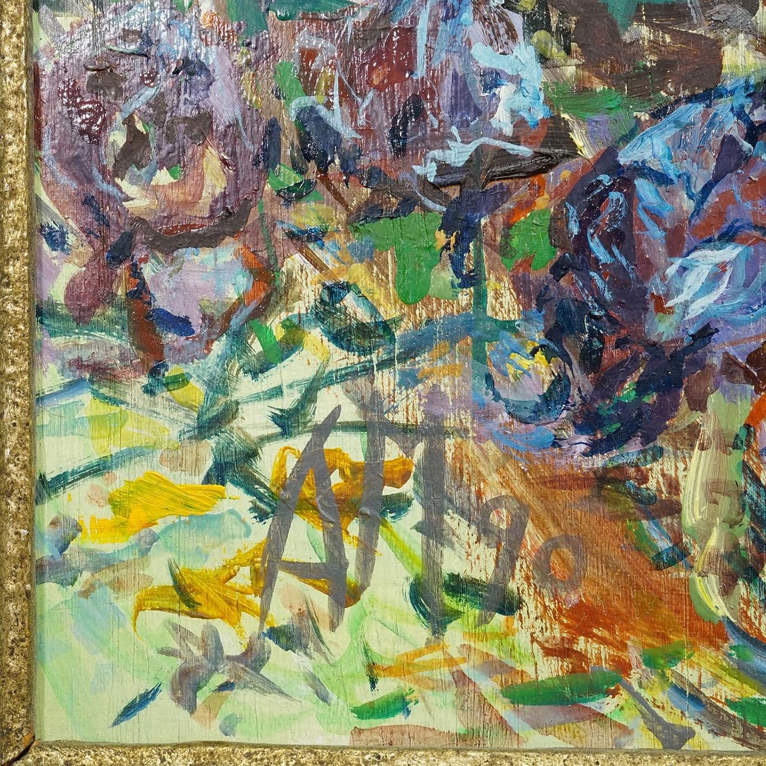 Sunflower Field With Chickens – Original Oil Painting by Alexander Michael, 1990 - 7