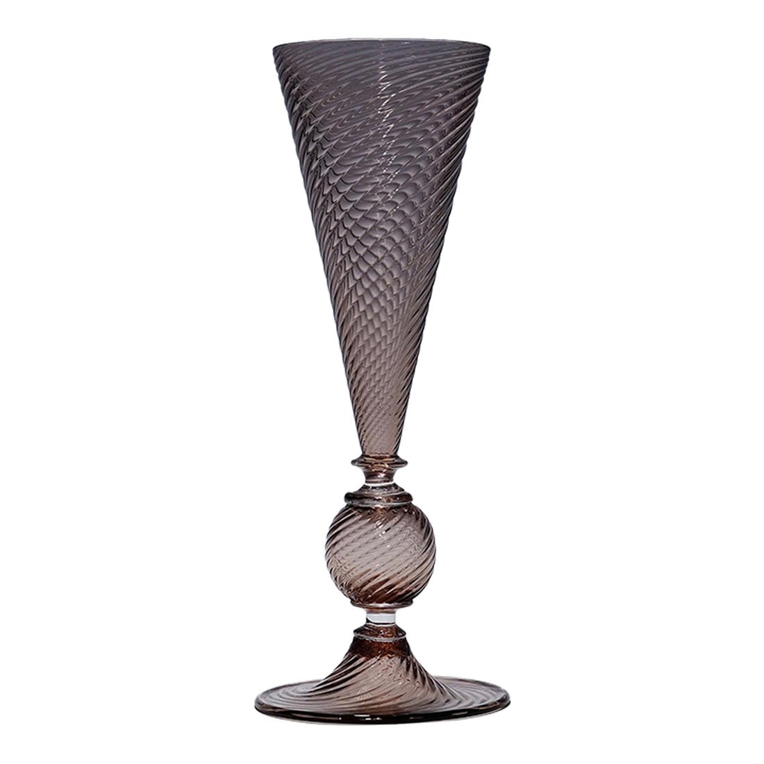 Vetro Soffiato Glass Vase, Venini Murano Ca. 1950s: Vetro Soffiato Glass Vase, Venini Murano ca. 1950s A 'Vetro Soffiato' (blown glass) glass vase in turned amethyst colored murano glass, probably designed by Vittorio Zecchin or Napoleone Martinuzzi. M
