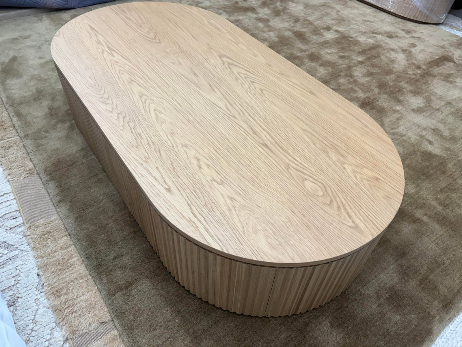Rh Byron Coffee Table "” 64" Light Oak | Reeded American White Oak | Artisan Crafted - 10