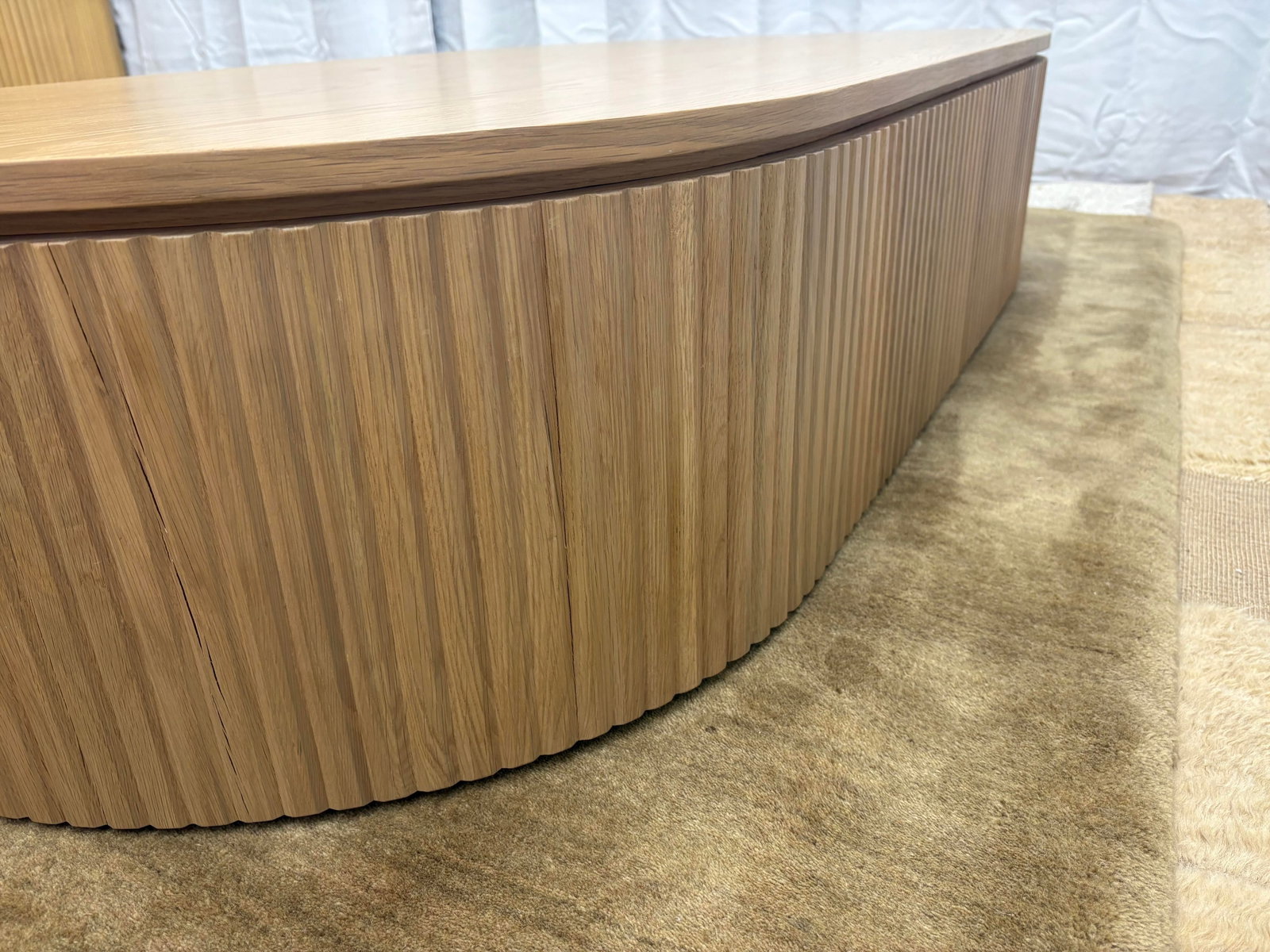 Rh Byron Coffee Table "” 64" Light Oak | Reeded American White Oak | Artisan Crafted - 12