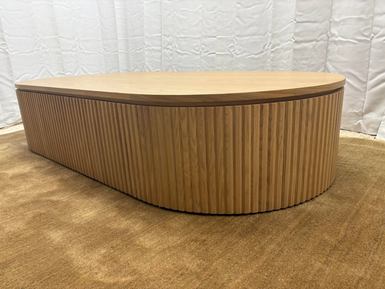 Rh Byron Coffee Table "” 64" Light Oak | Reeded American White Oak | Artisan Crafted - 13