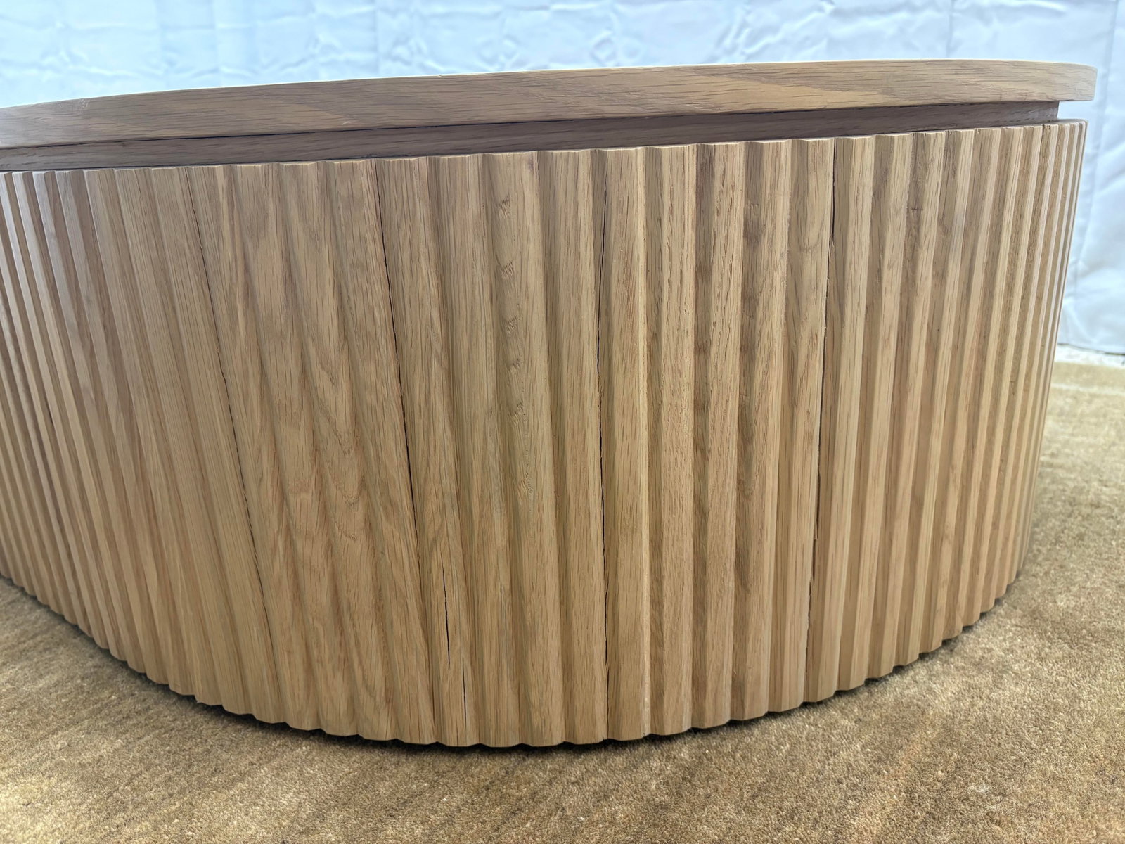 Rh Byron Coffee Table "” 64" Light Oak | Reeded American White Oak | Artisan Crafted - 14