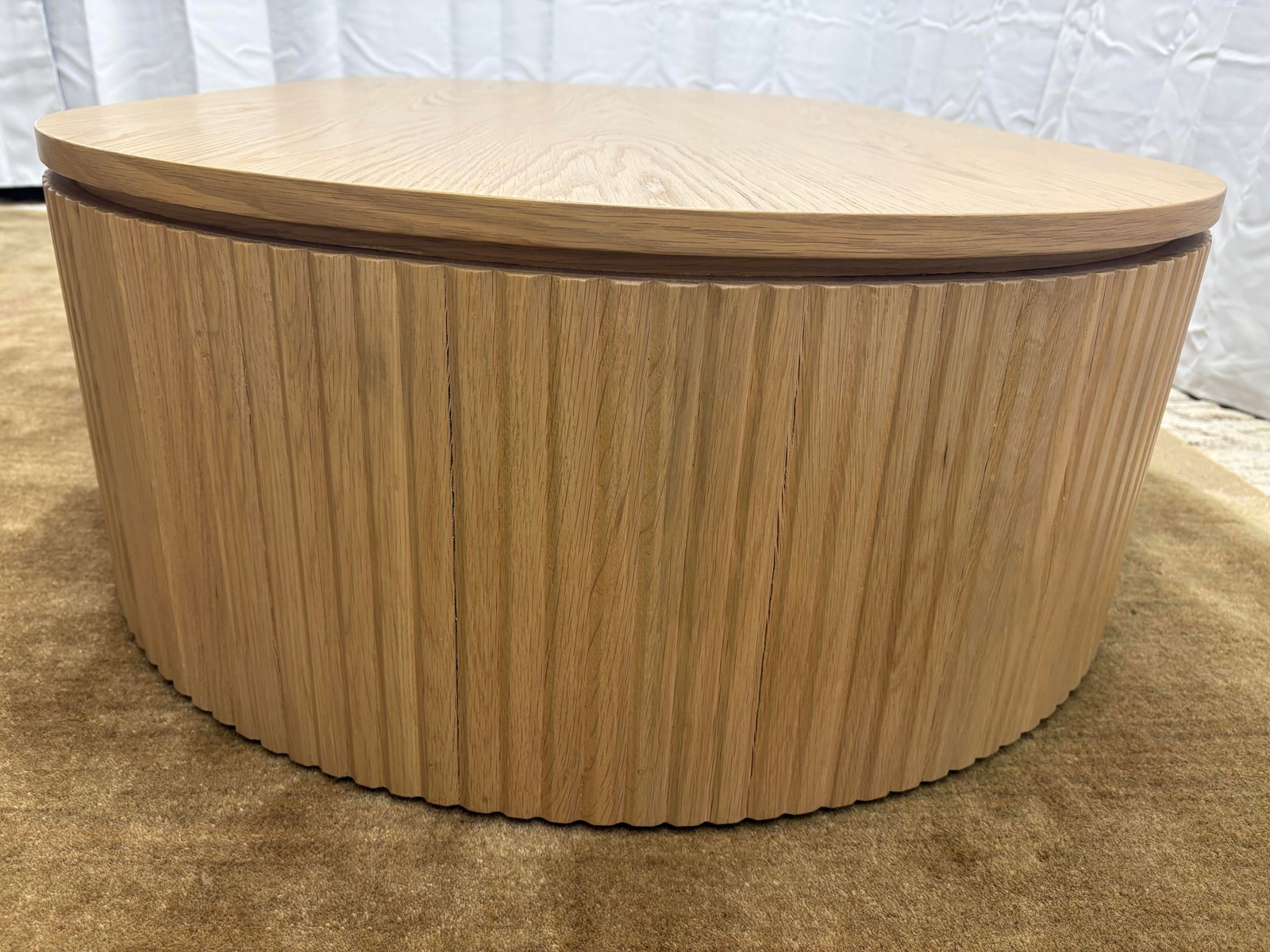 Rh Byron Coffee Table "” 64" Light Oak | Reeded American White Oak | Artisan Crafted - 16