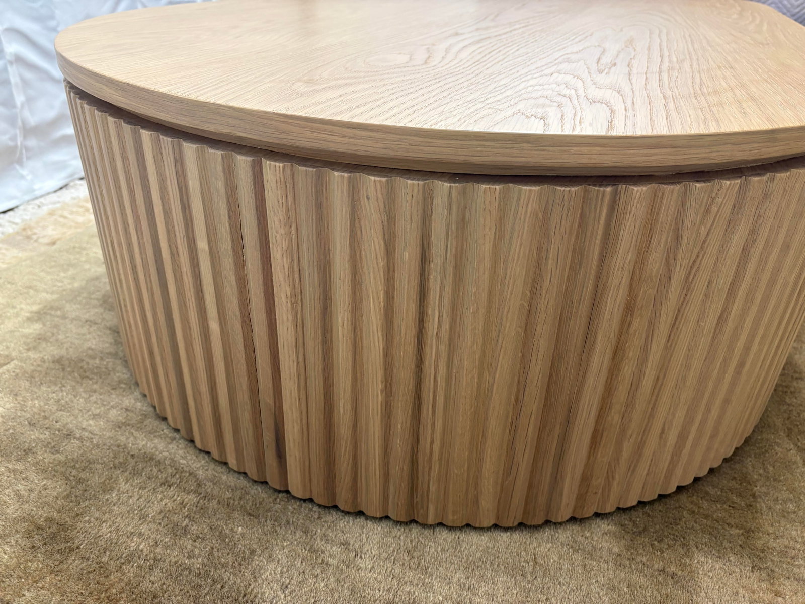 Rh Byron Coffee Table "” 64" Light Oak | Reeded American White Oak | Artisan Crafted - 17