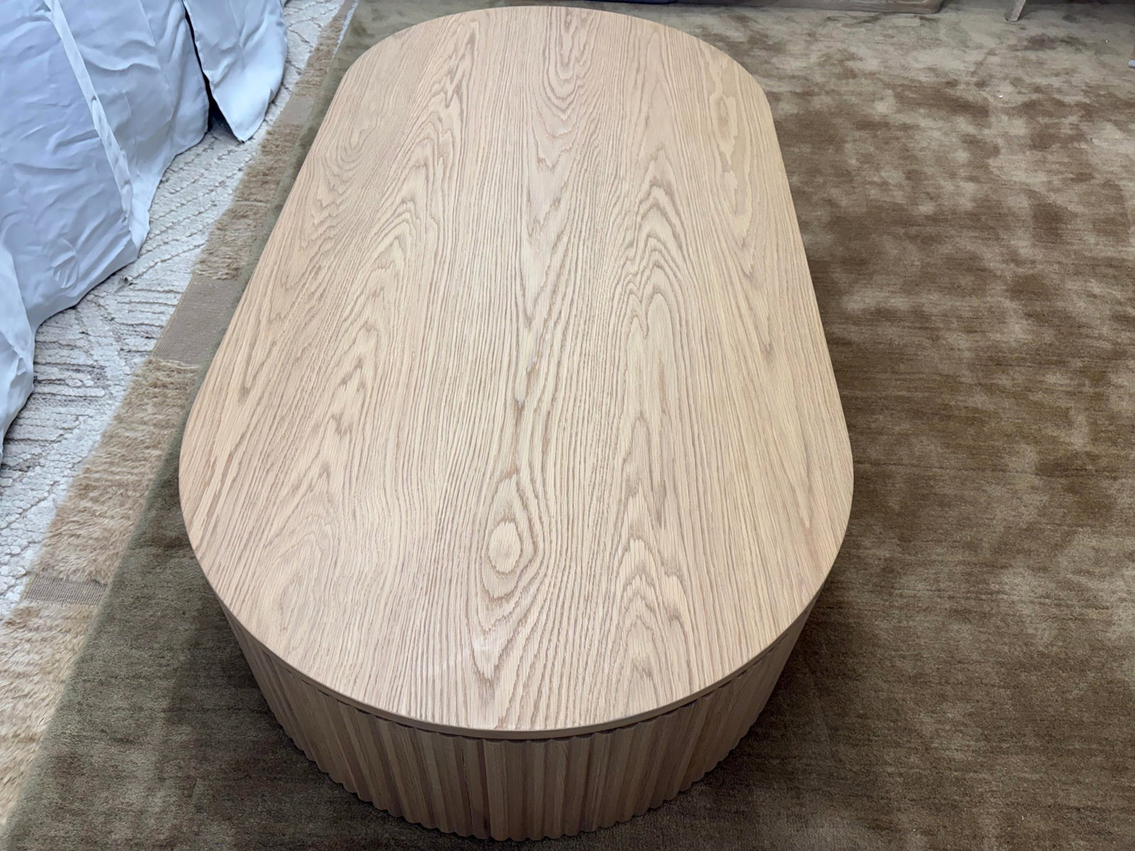 Rh Byron Coffee Table "” 64" Light Oak | Reeded American White Oak | Artisan Crafted - 8