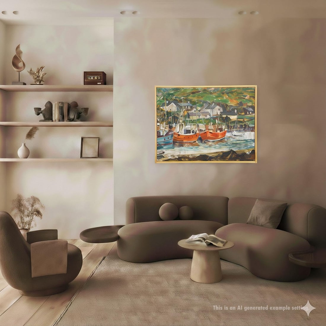 Alexander Michael Oil Painting – Fishing Boats in Ireland, 1976 - 2