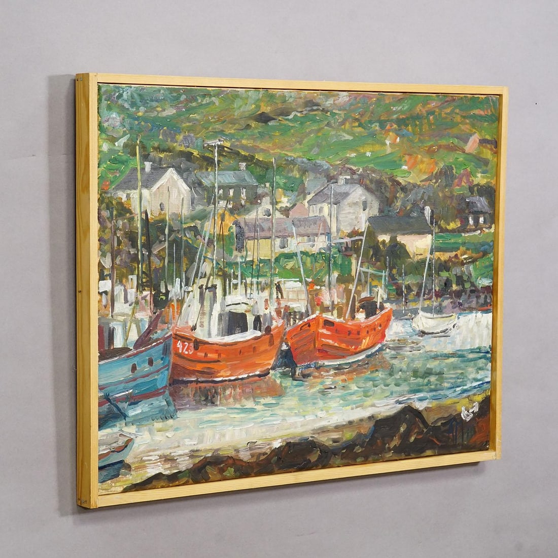Alexander Michael Oil Painting – Fishing Boats in Ireland, 1976 - 3