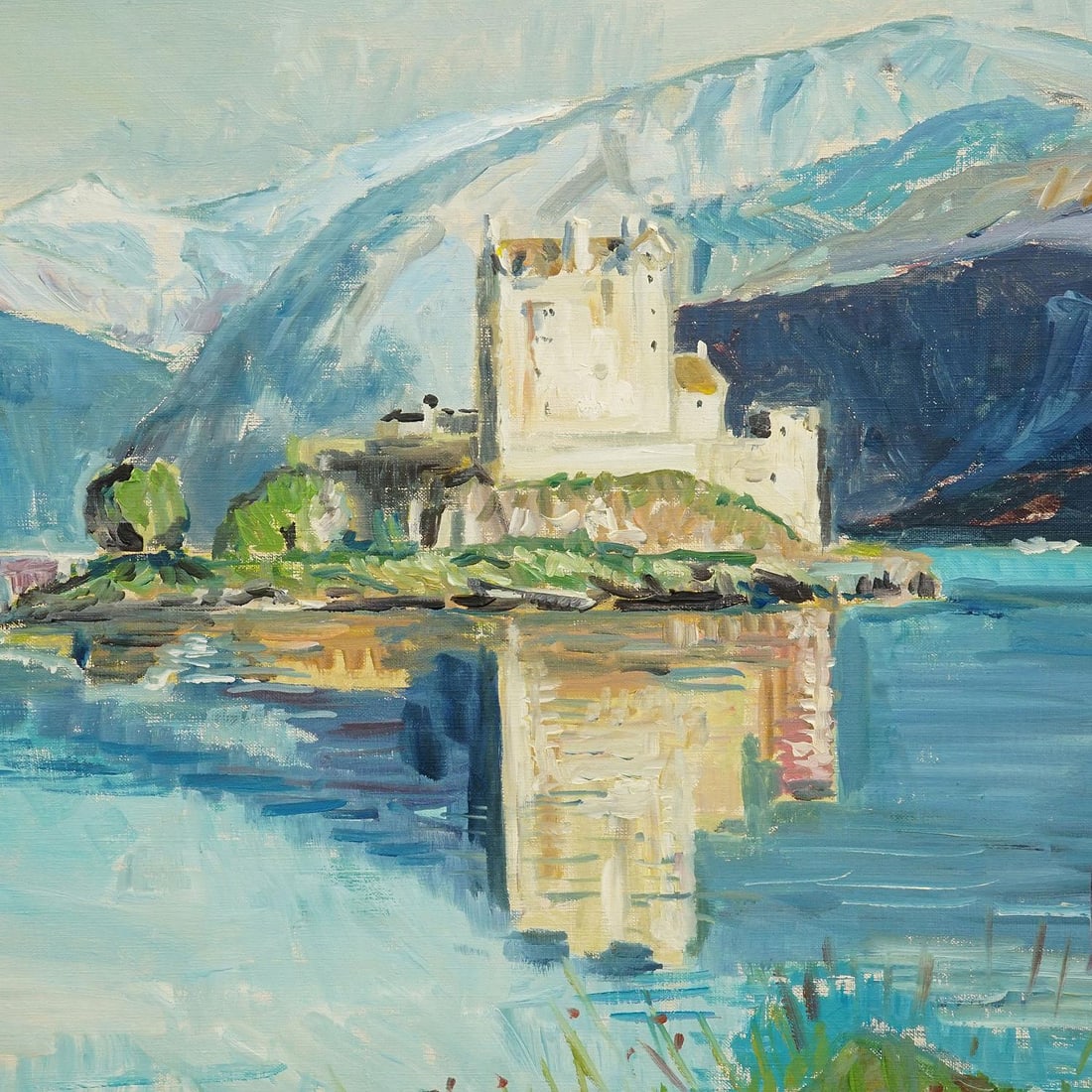 Eilean Donan Castle, Scotland, 1977 – Oil Painting by Alexander Michael - 7