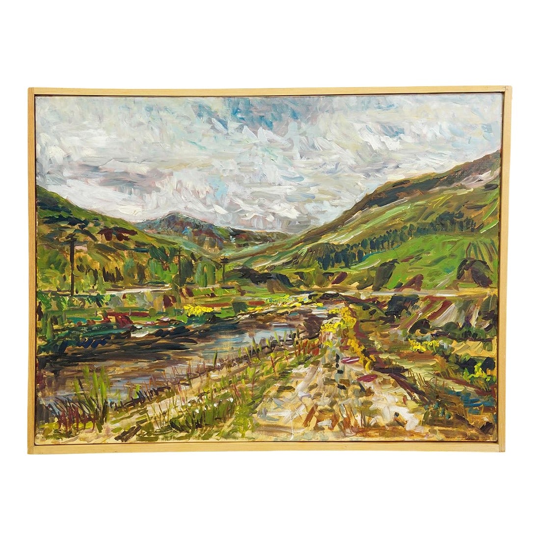 Glen Orchy / Balmally – Scottish Landscape, 1977 Oil Painting Alexander Michael: Glen Orchy / Balmally – Scottish Landscape, 1977 Oil Painting Alexander Michael This captivating oil painting captures the untamed beauty of the Scottish Highlands near Glen Orchy and Balmally.