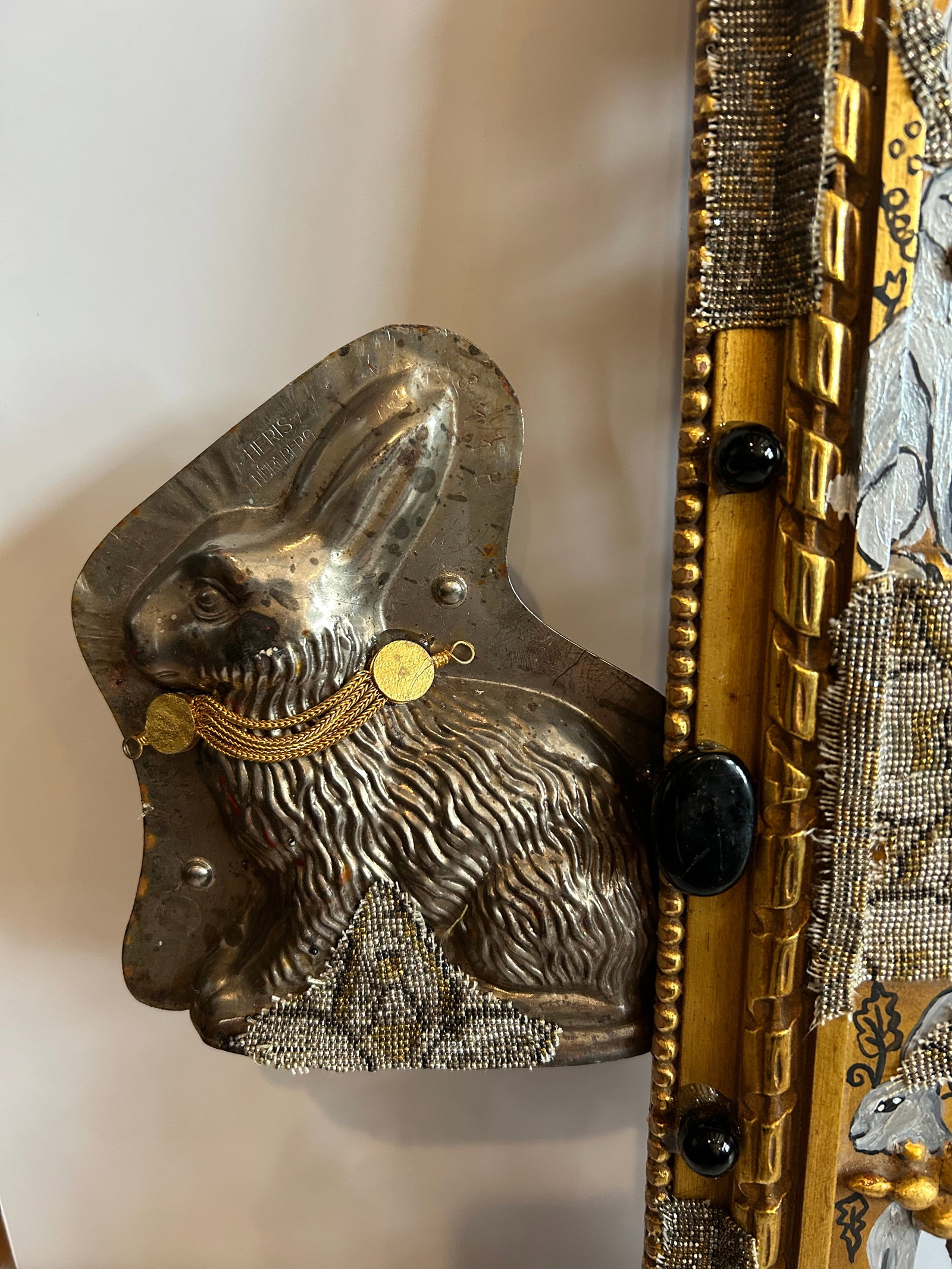 Art Nouveau Bunnies Wall Sculpture - 2