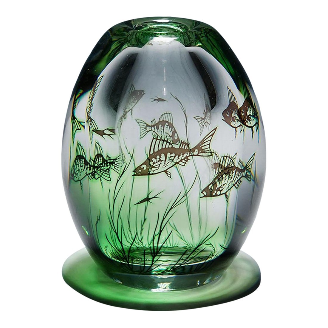Vintage Fish Graal Vase by Edward Hald for Orrefors, Sweden 1963 (1 of 7)