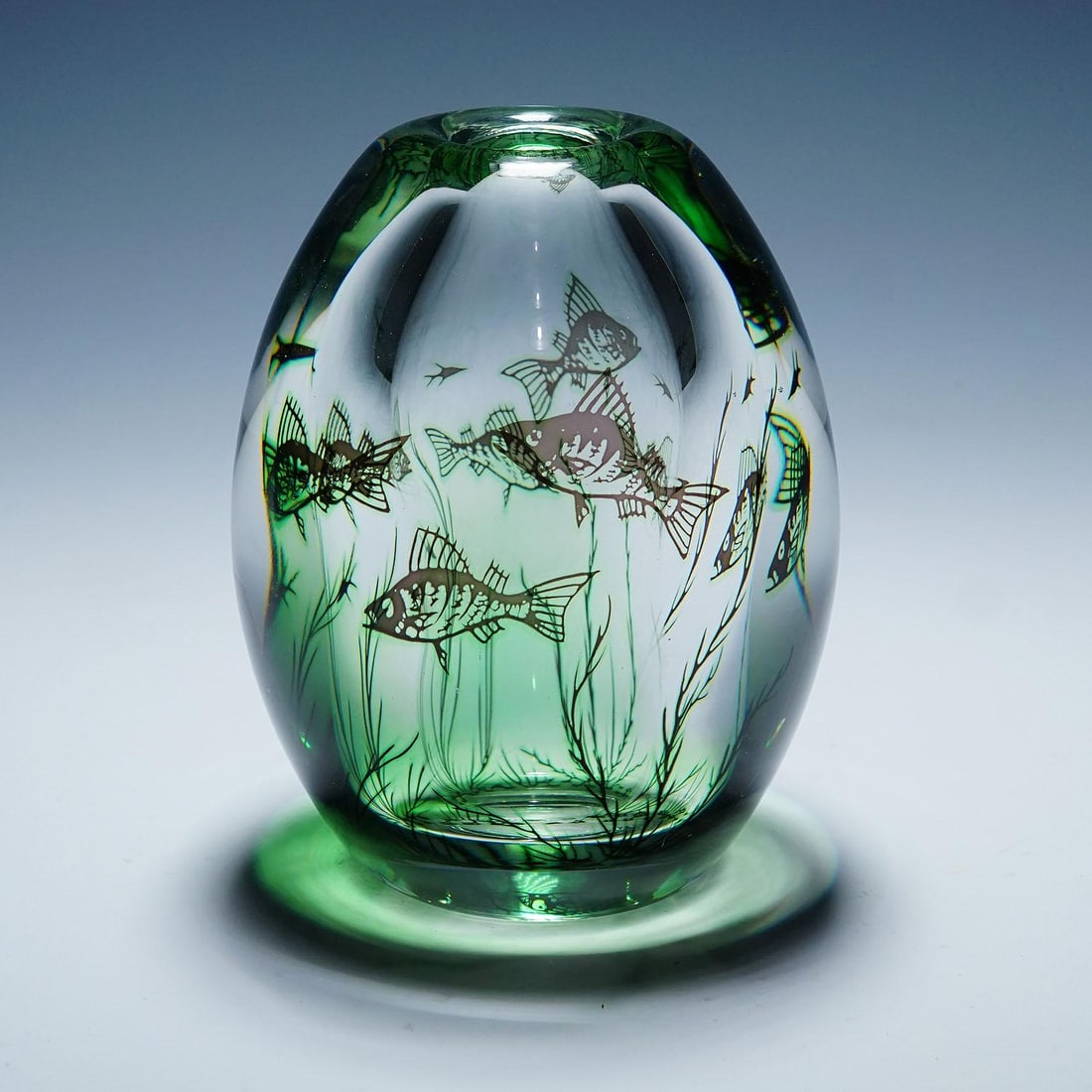 Vintage Fish Graal Vase by Edward Hald for Orrefors, Sweden 1963 - 3