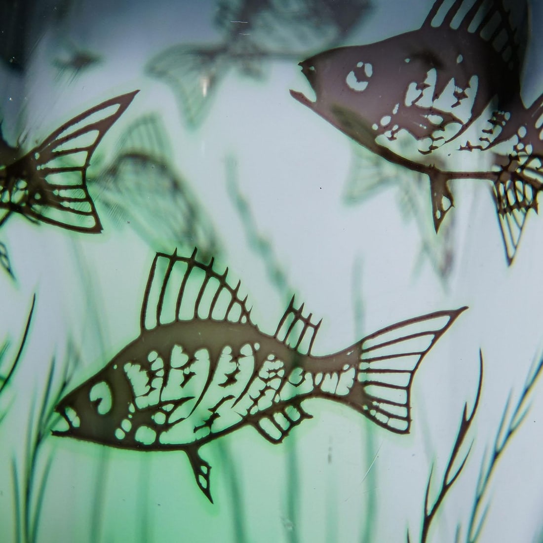 Vintage Fish Graal Vase by Edward Hald for Orrefors, Sweden 1963 - 4
