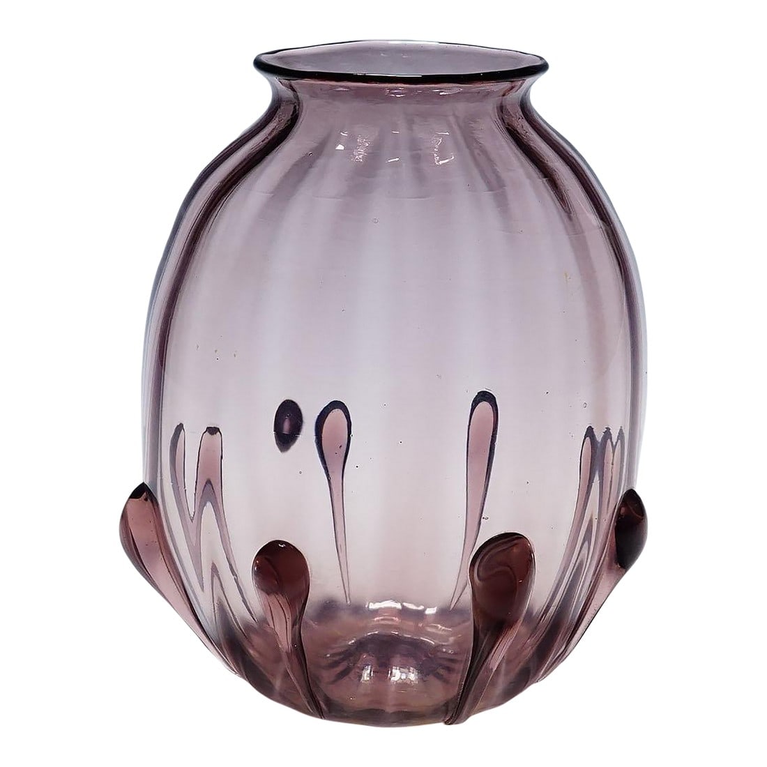 Vetro Soffiato Glass Vase by Vittorio Zecchin for Venini Murano 1924: Vetro Soffiato Glass Vase by Vittorio Zecchin for Venini Murano 1924 Rare mouth blown (vetro soffiato) art glass vase, designed by Vittorio Zecchin in 1924. Manufactured by Venini & C. Murano Venice. 