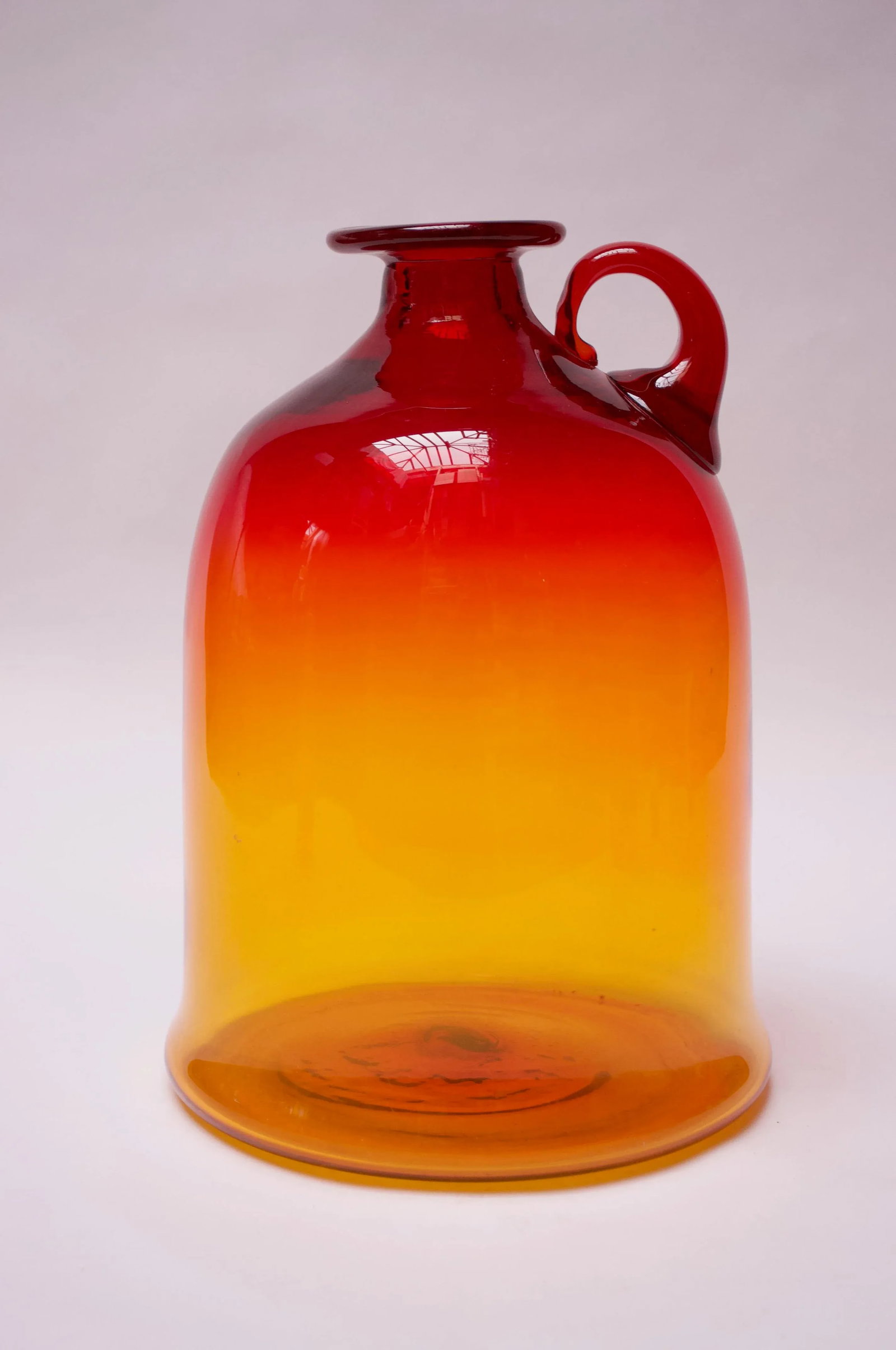Blown Glass Amberina Tangerine Jug Designed by John Nickerson for Blenko - 12