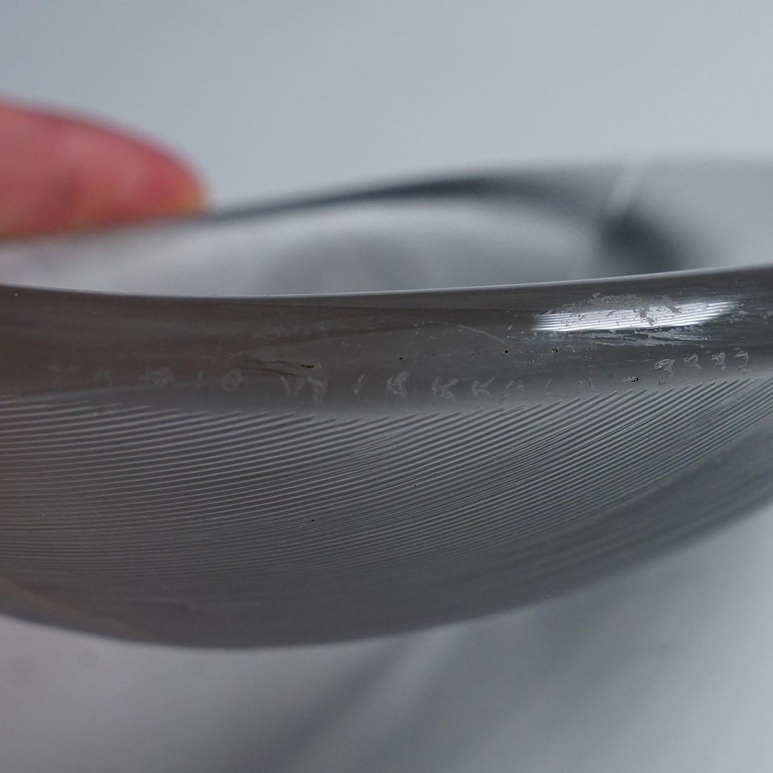 Large Vintage Art Glass Bowl by Tapio Wirkkala for Iittala 1950s - 3