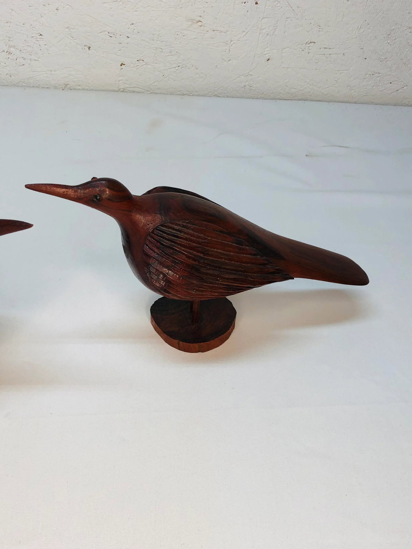 Hand Carved Wooden Bird Figures - a Pair - 3
