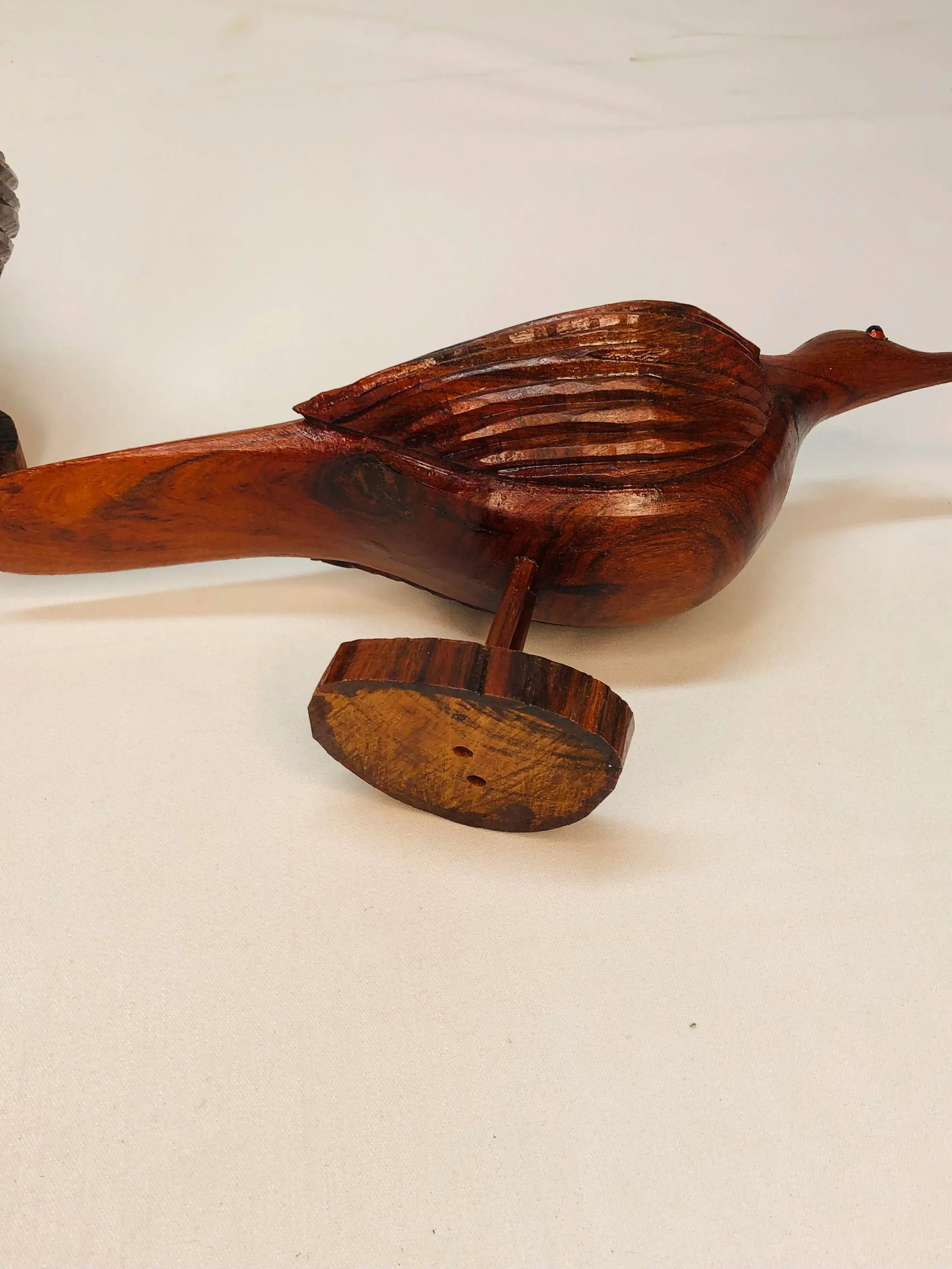 Hand Carved Wooden Bird Figures - a Pair - 7