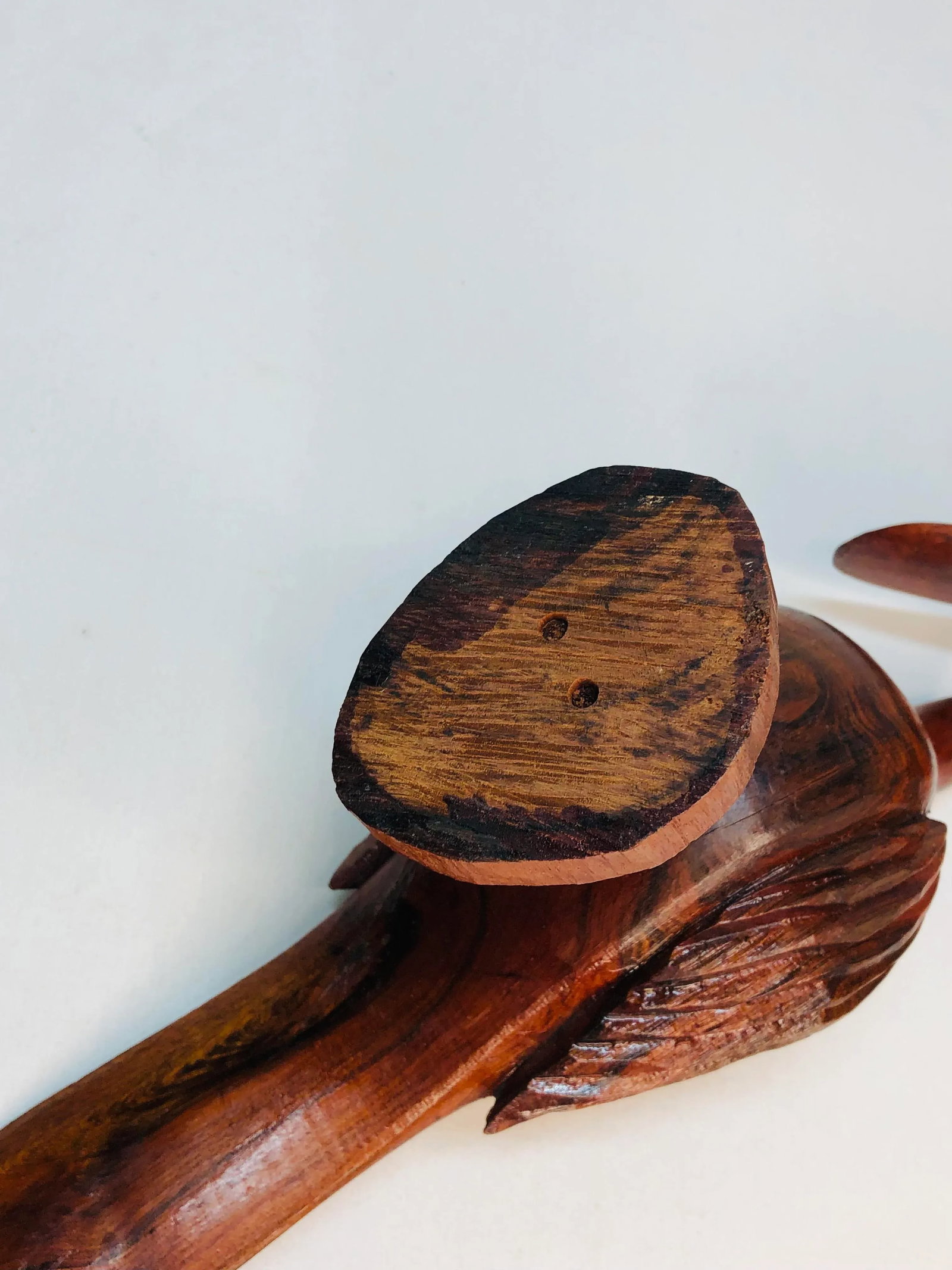 Hand Carved Wooden Bird Figures - a Pair - 8