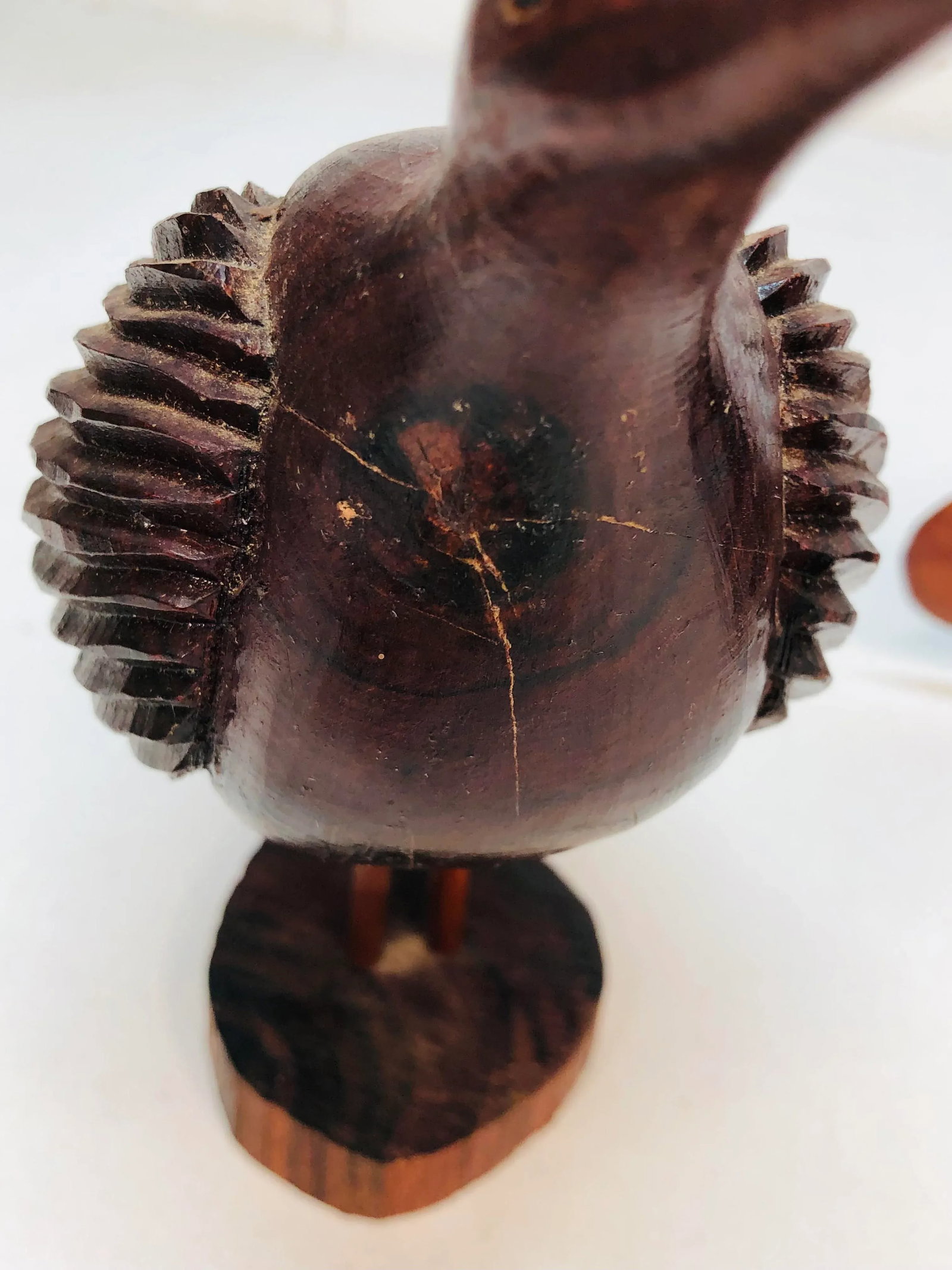 Hand Carved Wooden Bird Figures - a Pair - 9