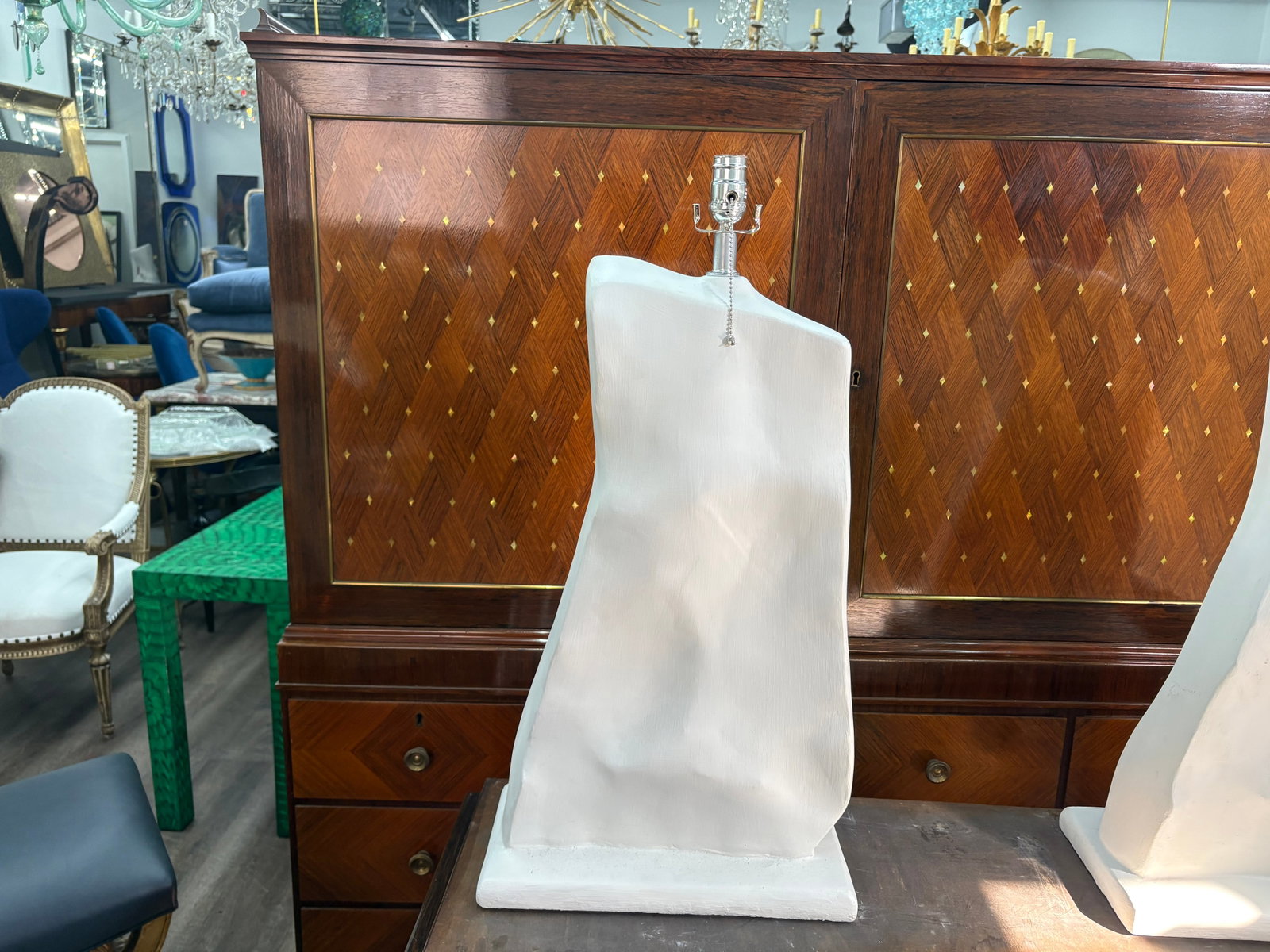 1950s Pair of French Modern Plaster Lamps - 11
