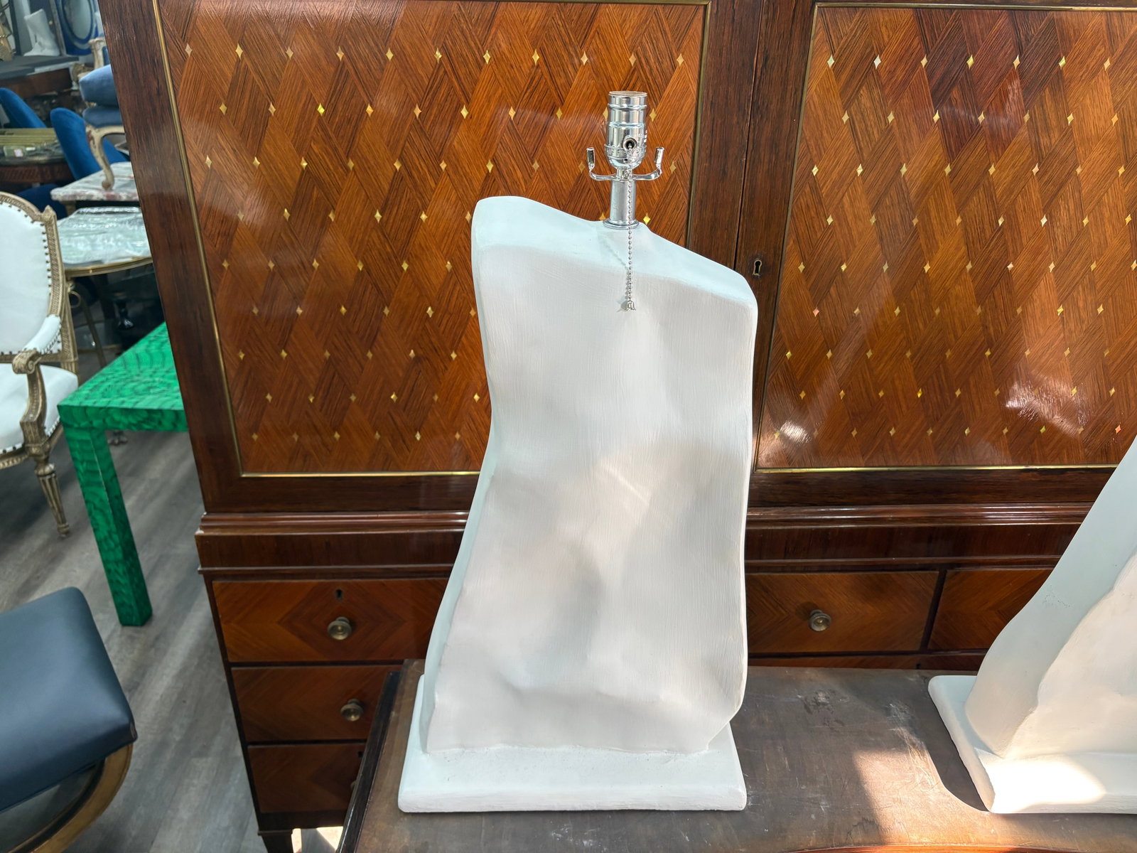 1950s Pair of French Modern Plaster Lamps - 12