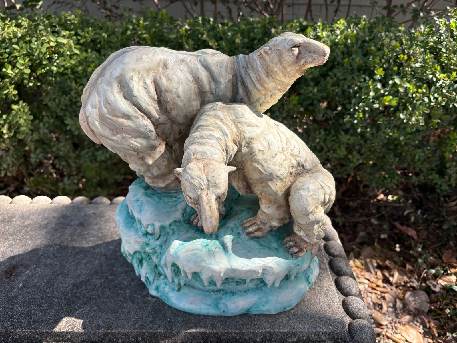 Continental Glazed Porcelain Polar Bear Sculpture - 3
