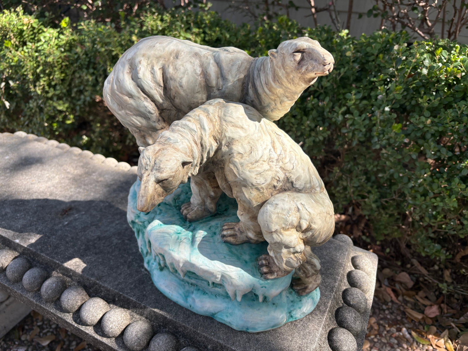 Continental Glazed Porcelain Polar Bear Sculpture - 4