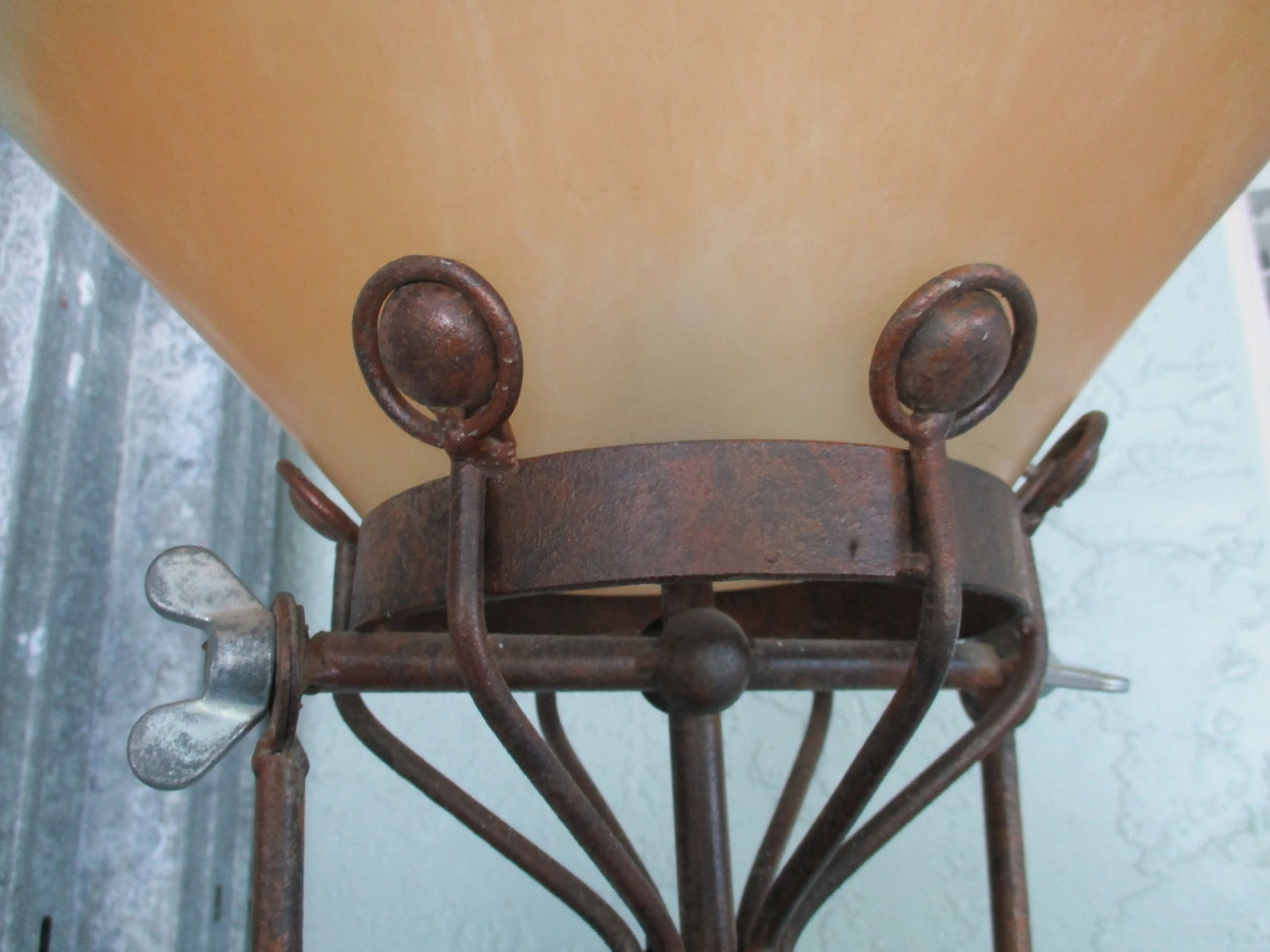 Vintage 1950s Industrial Steampunk Bronze Tripod Spotlight Floor Lamp With Lucite Shade - 6