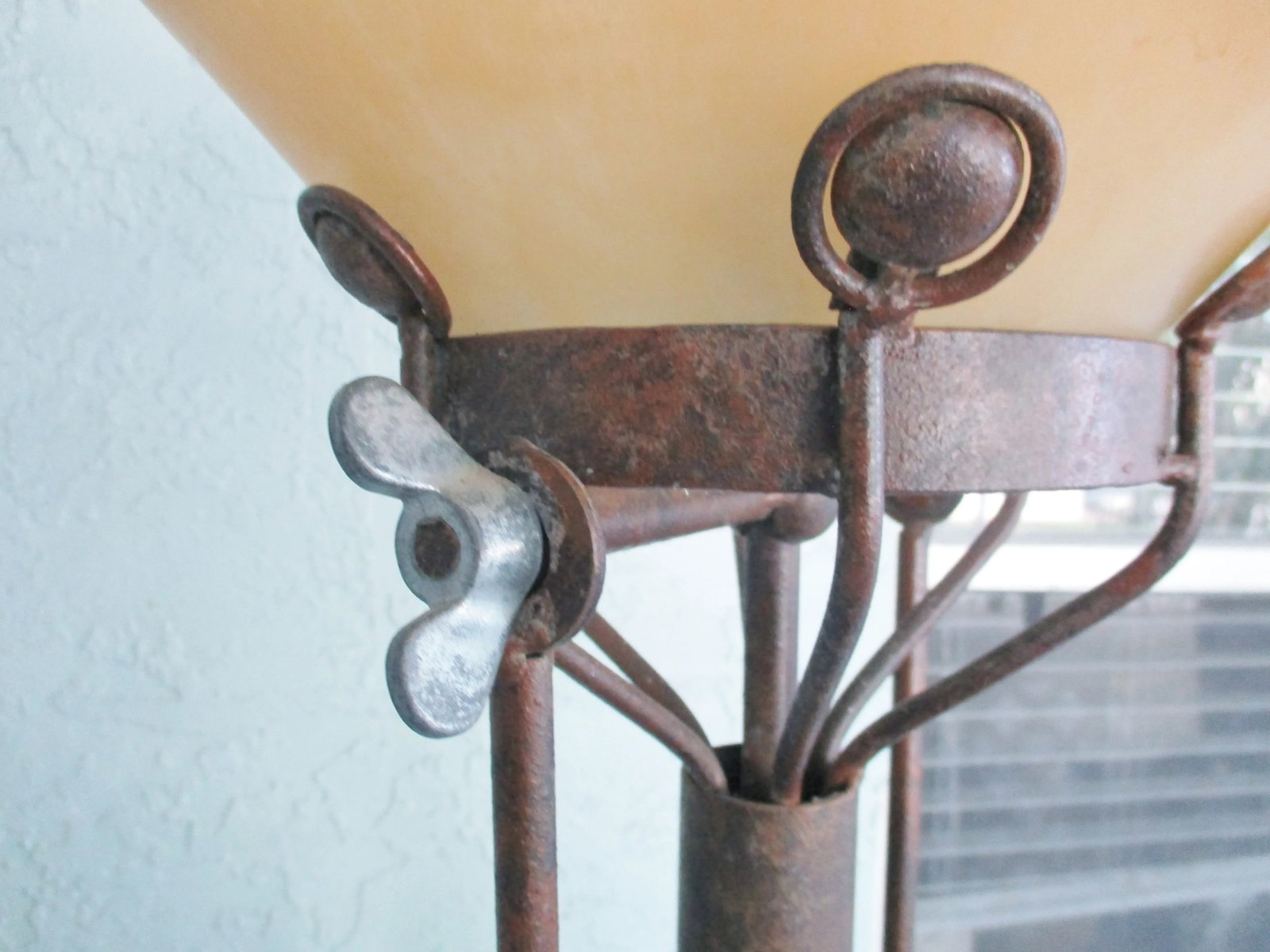 Vintage 1950s Industrial Steampunk Bronze Tripod Spotlight Floor Lamp With Lucite Shade - 9