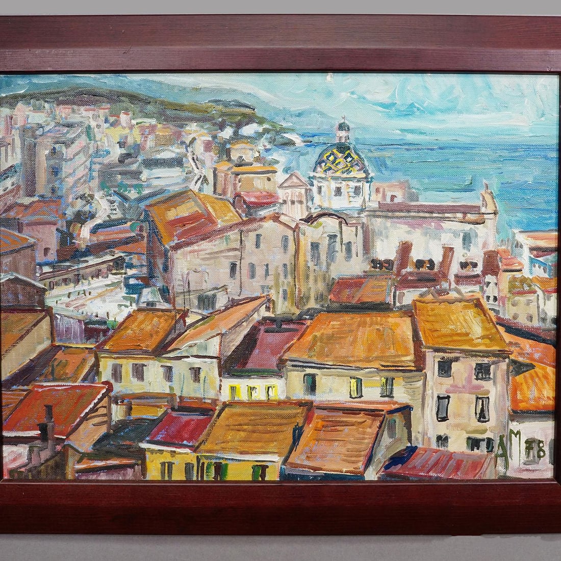 Alexander Michael Oil Painting of a Southern Italian Coastal Town, 1978 - 3